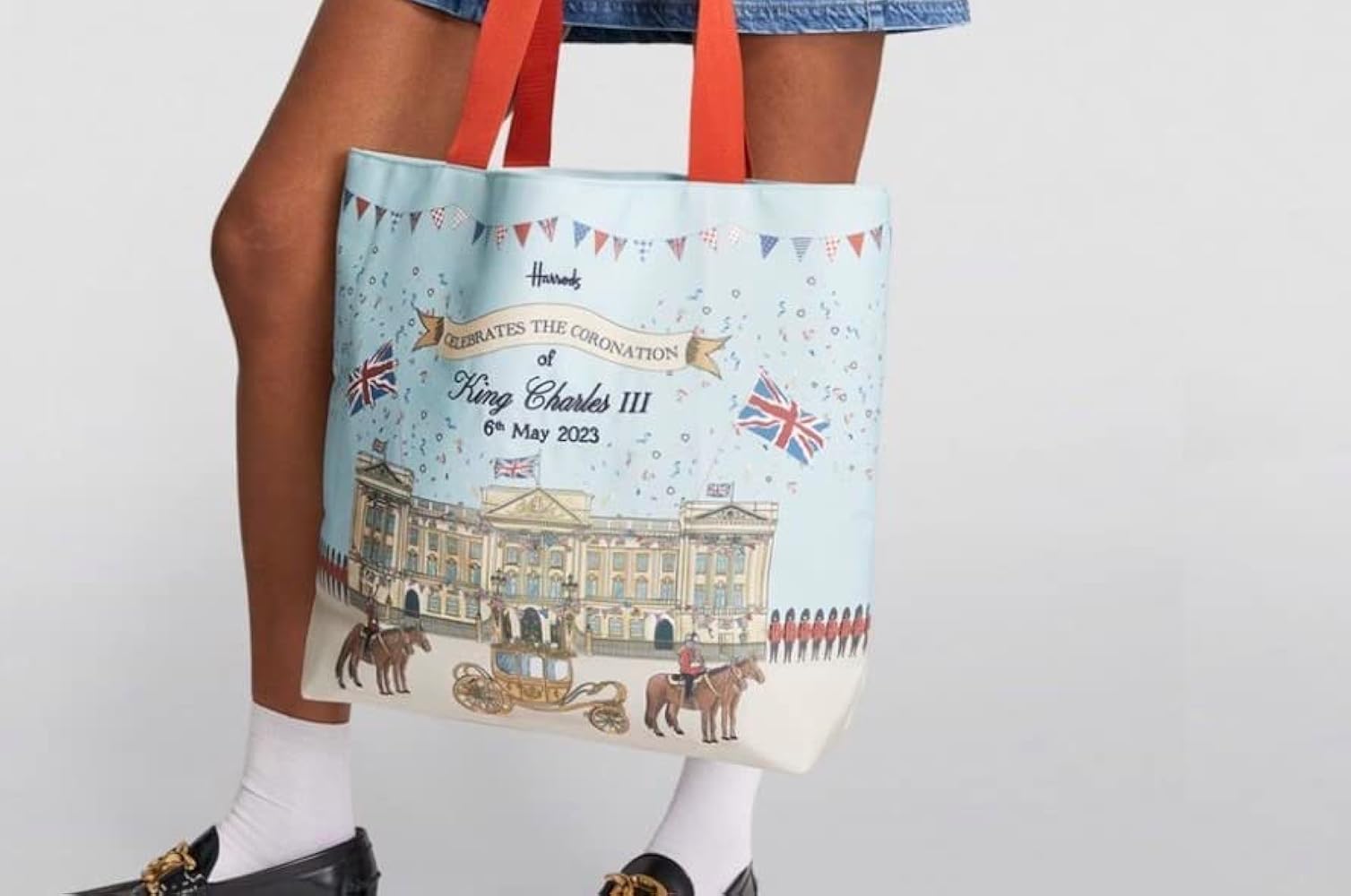 Harrods キングチャールズ3世戴冠式トートバッグ Harrods ハロッズ 英国チャールズ国王 戴冠式記念限定トート